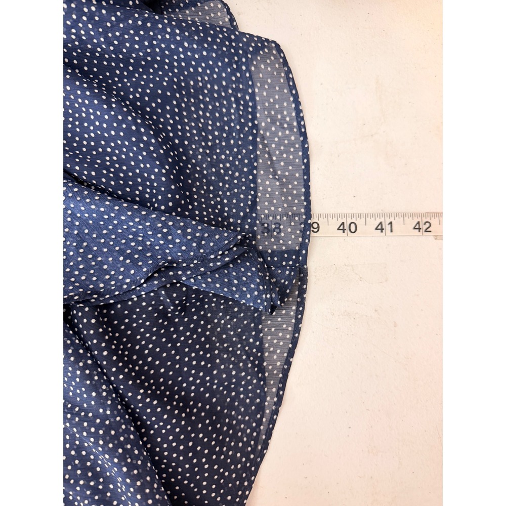 Emma & Michele Navy Blue Polka Dot Ruffle Front Sleeveless Shift Dress 2X - Picture 9 of 10